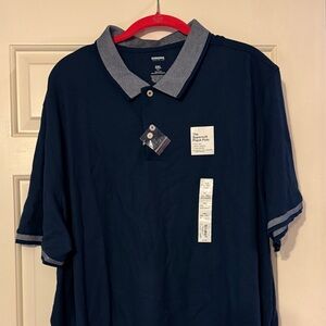 Sonoma Men's Dark Blue Polo with Gray Accents